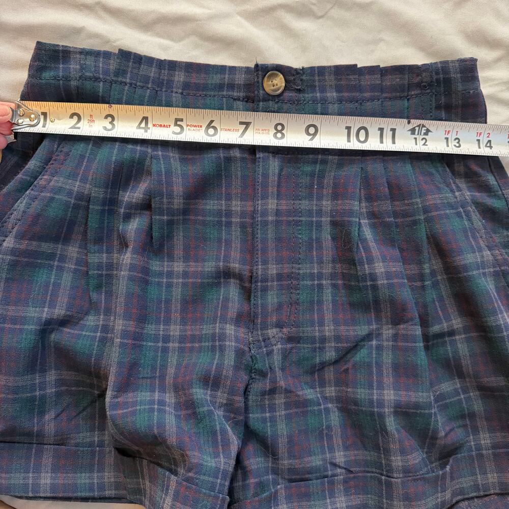 American Eagle Plaid Navy High Rise Shorts Women’s Size 6 NWT - Picture 10 of 11